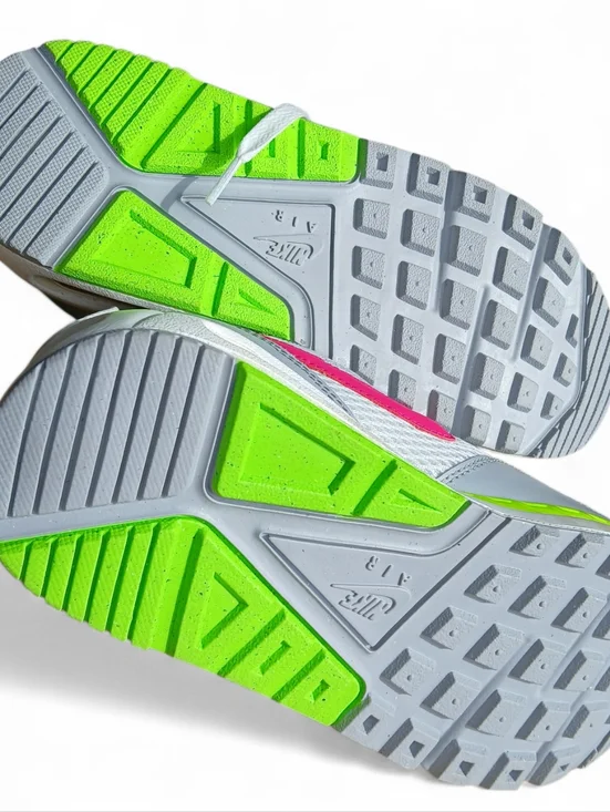 Nike Women's Size 8 White Sneakers with Pink Swoosh & Neon Green Accents - Picture 8 of 9